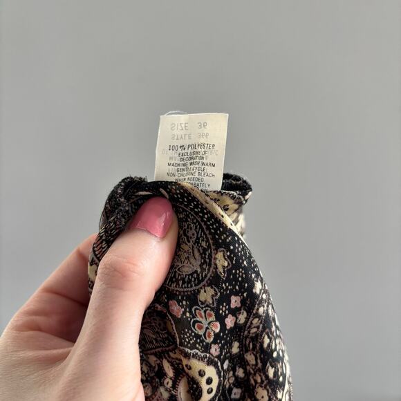 90s Vintage Paisley Shimmer Top Semi Sheer Satin Like Top Women's Size 36 - Picture 3 of 10